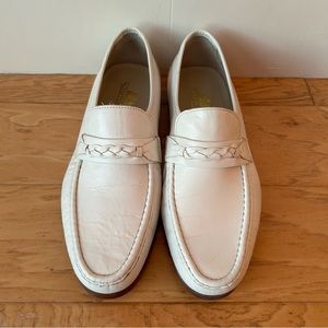 Stafford White Leather Loafer 11 EEE